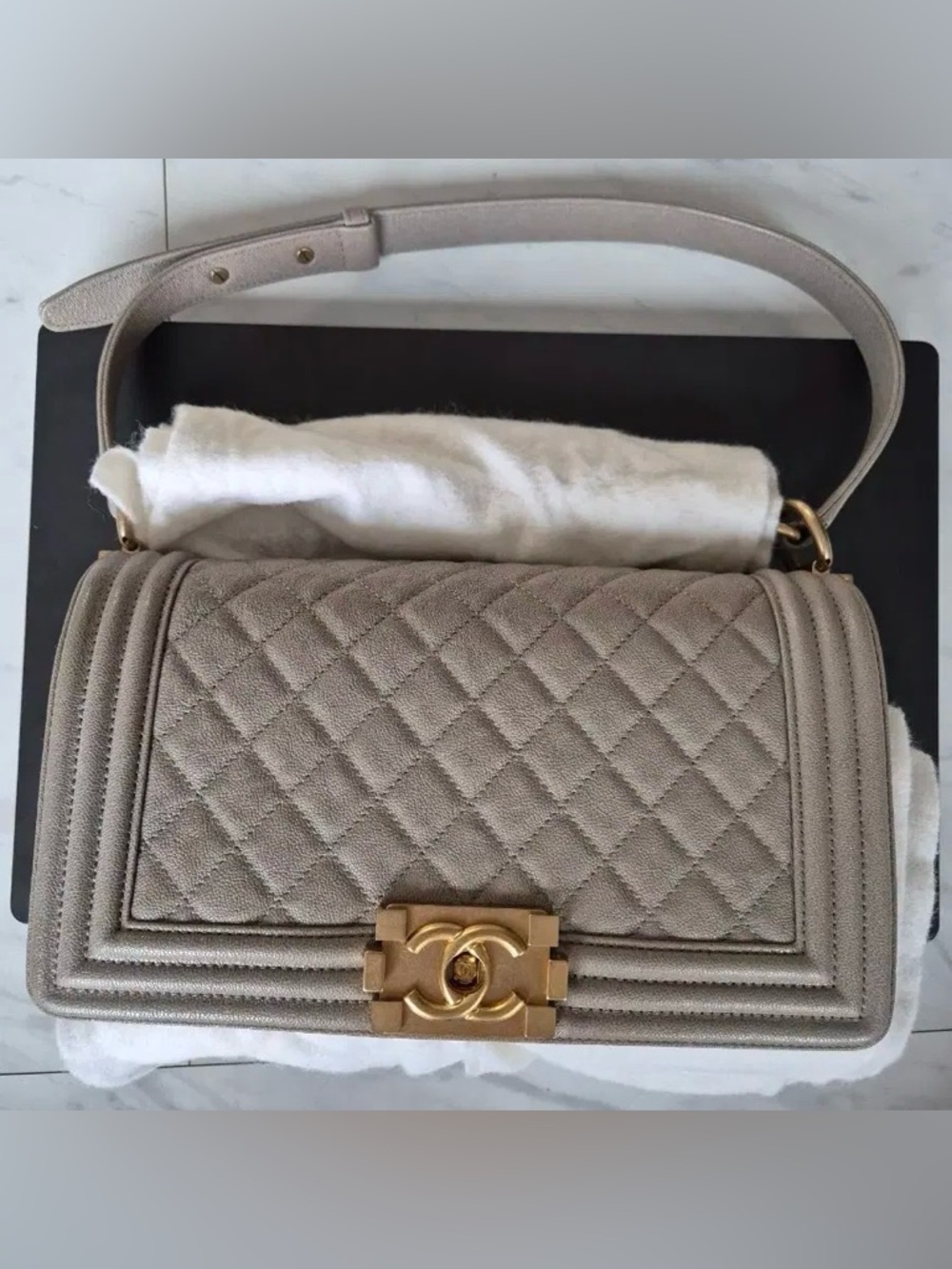 CHANEL Boy Medium Taupe